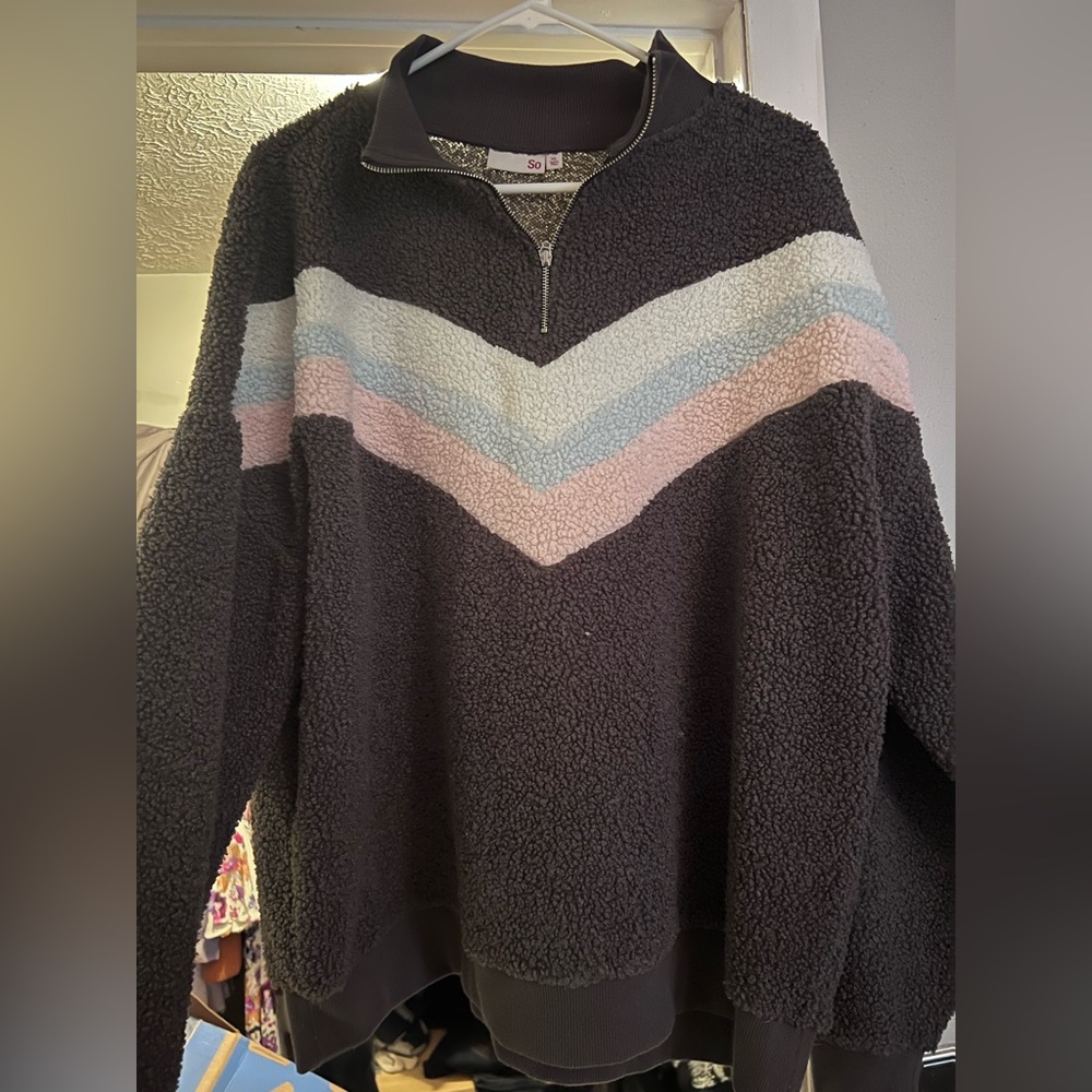 SO quarter zip Sherpa